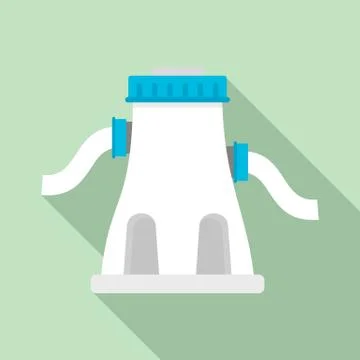 Pool pump icon, flat style Illustrazione stock