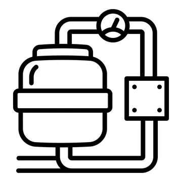 Pool pump icon, outline style Stock Illustration