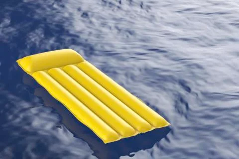 Pool raft floating on water Stock Illustration