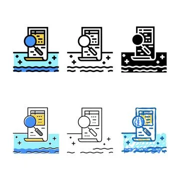 Pool range inspection services color icon vector Stock Illustration