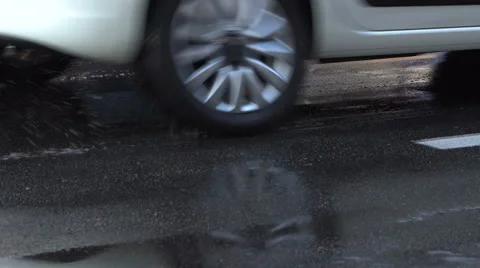 Pool reflections . City traffic at sunset . Stock Footage 67106116