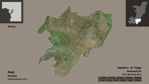 Pool, region of Republic of Congo. Previews. Satellite Stock Illustration