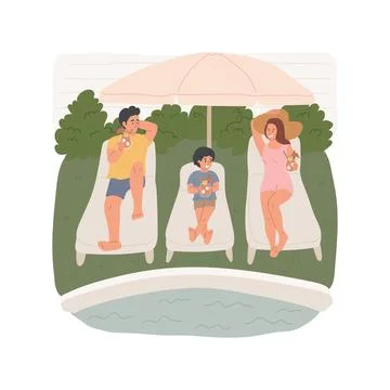 Pool relaxation isolated cartoon vector illustration. Stock Illustration