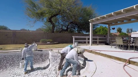 Pool Remodel and Construction Stock Footage 82952162