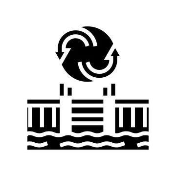 Pool remodeling services glyph icon vector illustration Illustrazione stock