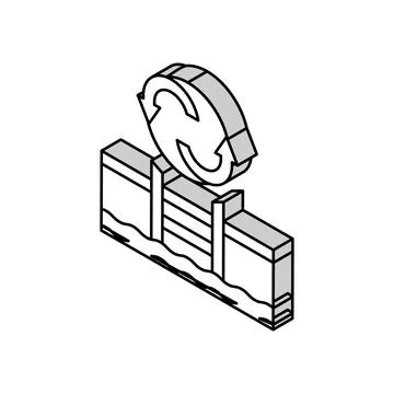 Pool remodeling services isometric icon vector illustration Illustrazione stock