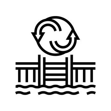 Pool remodeling services line icon vector illustration Stock Illustration