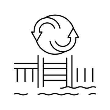 Pool remodeling services line icon vector illustration Illustrazione stock