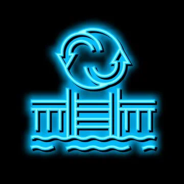 Pool remodeling services neon glow icon illustration 스톡 일러스트