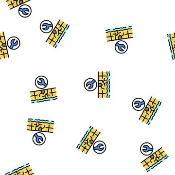 Pool repair services vector seamless pattern Illustrazione stock