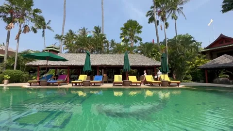 POOL AT RESORT Stock Footage 260480165