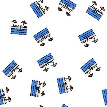 Pool resting vector seamless pattern Stock Illustration
