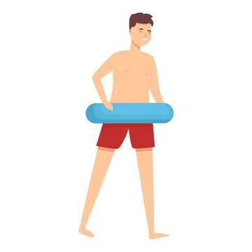 Pool ring party icon cartoon vector. Sea leisure lake 스톡 일러스트