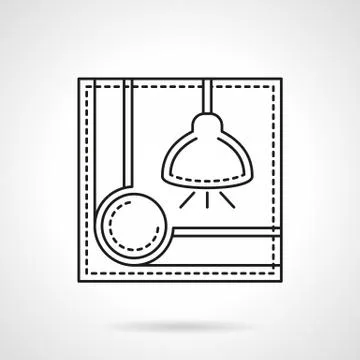 Pool room lights flat line vector icon 스톡 일러스트