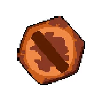 Pool rusty screw head pixel art vector illustration Ilustração Stock