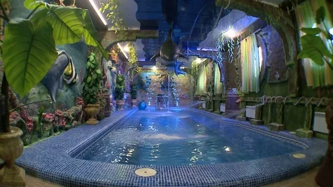 Pool sauna Stock Footage 70590446