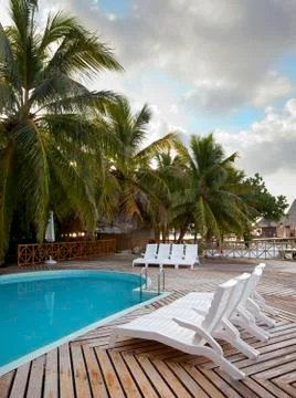 The pool on the seashore Stock Photos
