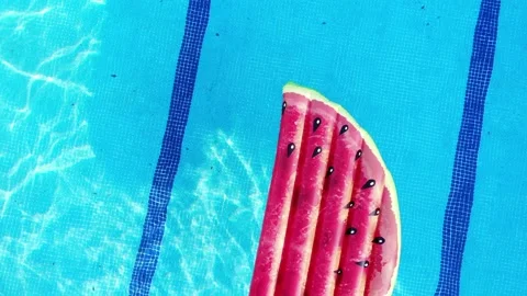Pool seen from drone, Summer Stock Footage 135729940