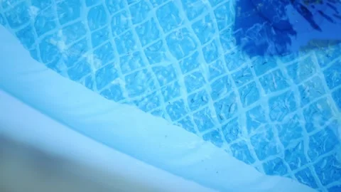 Pool Series - A Pool Vacuum Cleaning Pool Liner 1 Stock Footage 341173682