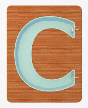 Pool in the shape of a letter c Stock Illustration
