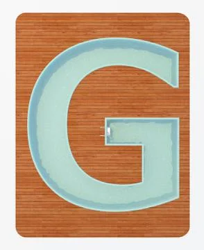 Pool in the shape of letter G 3d rendering Illustrazione stock