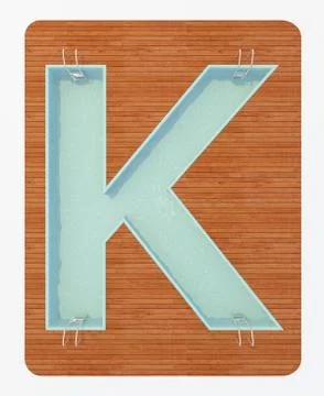 Pool in the shape of letter K 3d rendering Stock Illustration