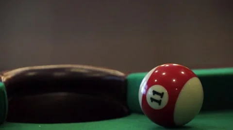 Pool Shot Cue Ball Hitting 11 Ball Video stock 51462164
