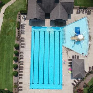 Pool shot from overhead Stock Photos