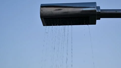 The pool shower close up view Stock Footage 257360930