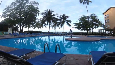 Pool side of Dominican Republic Stock Footage 126866273