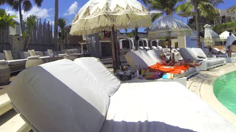 Pool Side Tropical Hotel Stock Footage 50383244