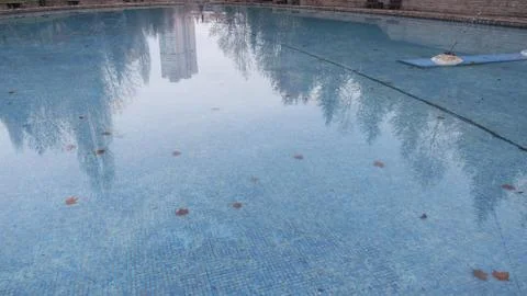 Pool siluet blue Stock Photos
