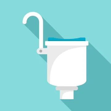 Pool skimmer icon, flat style Stock Illustration