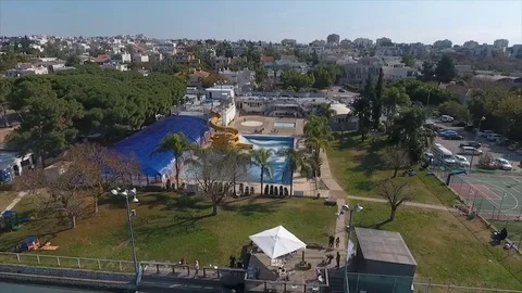 Pool From the Sky Stock Footage 72784070