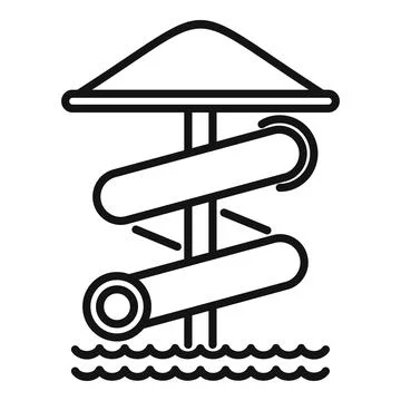 Pool slide icon outline vector. Water park Ilustração Stock