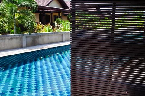 Pool in small resort Stock Photos