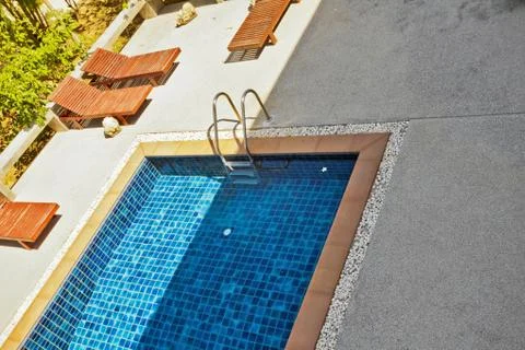 Pool in small resort Stock Photos