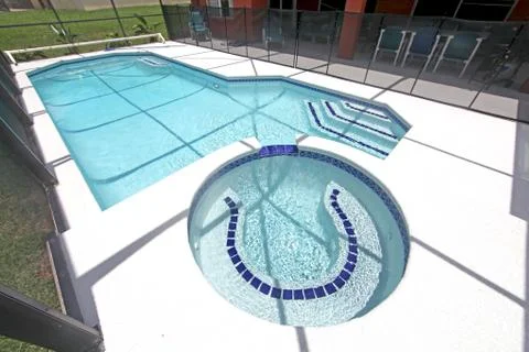 Pool, spa and lanai Stock Photos