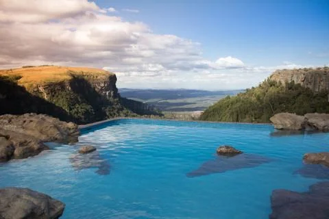 Pool with spectacular view Stock Photos