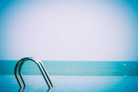 Pool staircase - vintage effect Foto stock