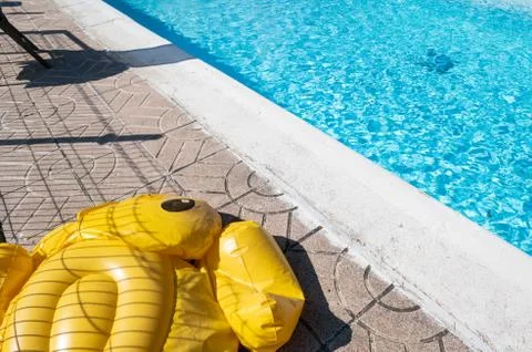 Pool in summertime. Stock Photos