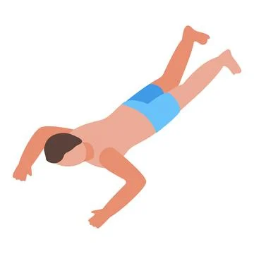 Pool swim icon isometric vector. Water diver Illustrazione stock