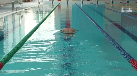 Pool swimmer Stock Footage 5164615