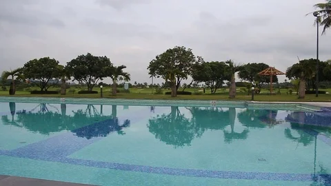 Pool swimming in hotel Stock-Footage 91236934