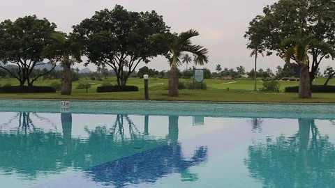 Pool swimming in hotel Stock Footage 91237132