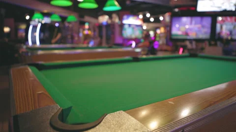 Pool Table at arcade background 4k Stock Footage 155199332