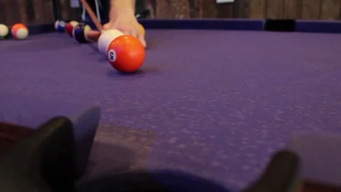 Pool table, ball potted 스톡 동영상 81030604
