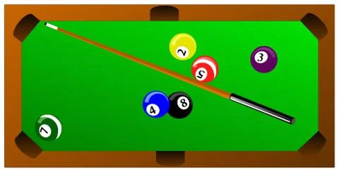 Pool table with balls. Stock Illustration