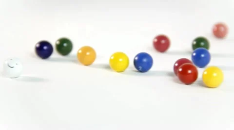 Pool table balls on white backround Video stock 12341782