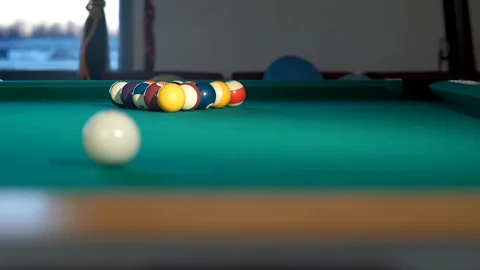 Pool Table In Bar Stock Footage 121389576